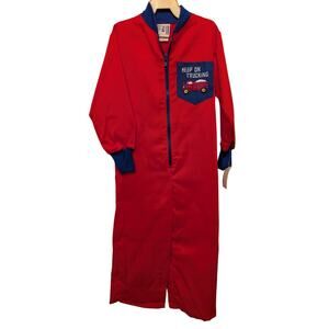 Vintage 1980's Billy the Kid Jumpsuit Keep On Trucking Red Costume NEW DEADSTOCK